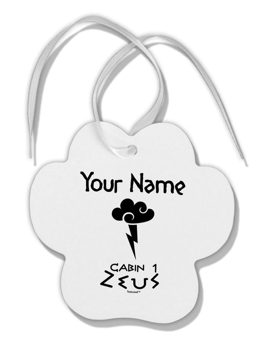Personalized Cabin 1 Zeus Paw Print Shaped Ornament by TooLoud-Ornament-TooLoud-White-Davson Sales