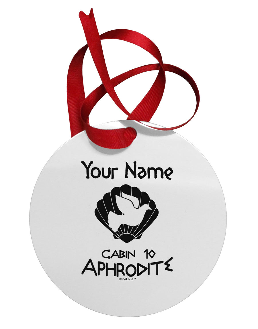 Personalized Cabin 10 Aphrodite Circular Metal Ornament-Ornament-TooLoud-White-Davson Sales