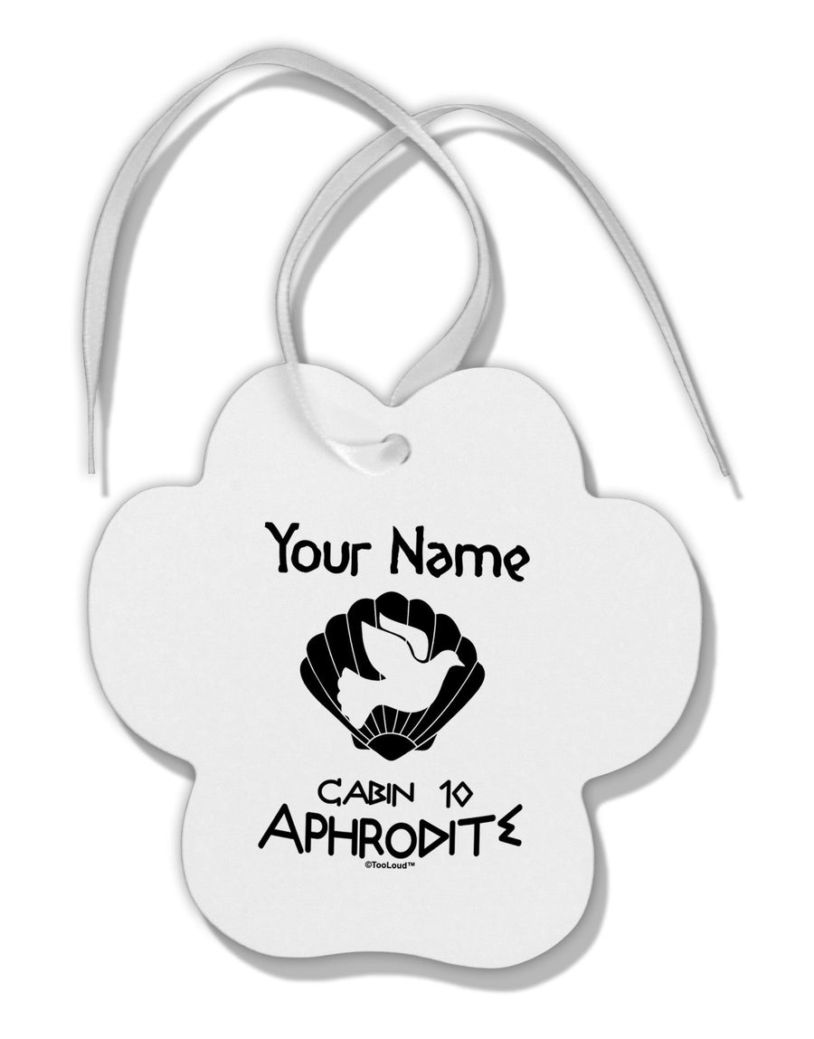 Personalized Cabin 10 Aphrodite Paw Print Shaped Ornament-Ornament-TooLoud-White-Davson Sales