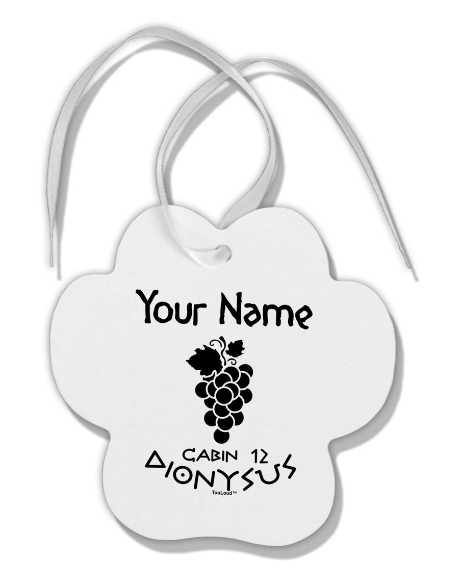 Personalized Cabin 12 Dionysus Paw Print Shaped Ornament by TooLoud-Ornament-TooLoud-White-Davson Sales