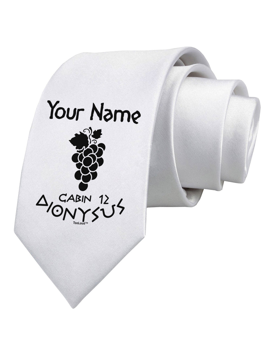 Personalized Cabin 12 Dionysus Printed White Necktie by