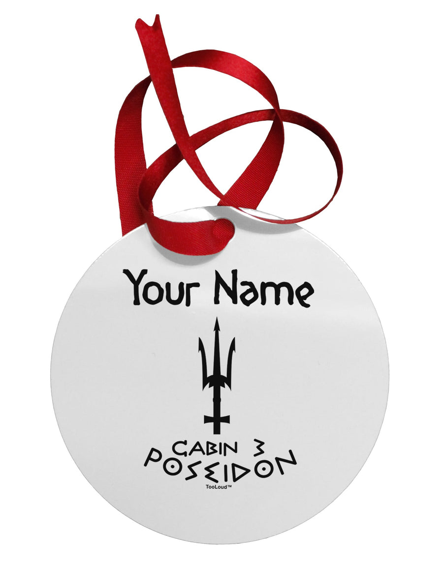 Personalized Cabin 3 Poseidon Circular Metal Ornament by TooLoud-Ornament-TooLoud-White-Davson Sales