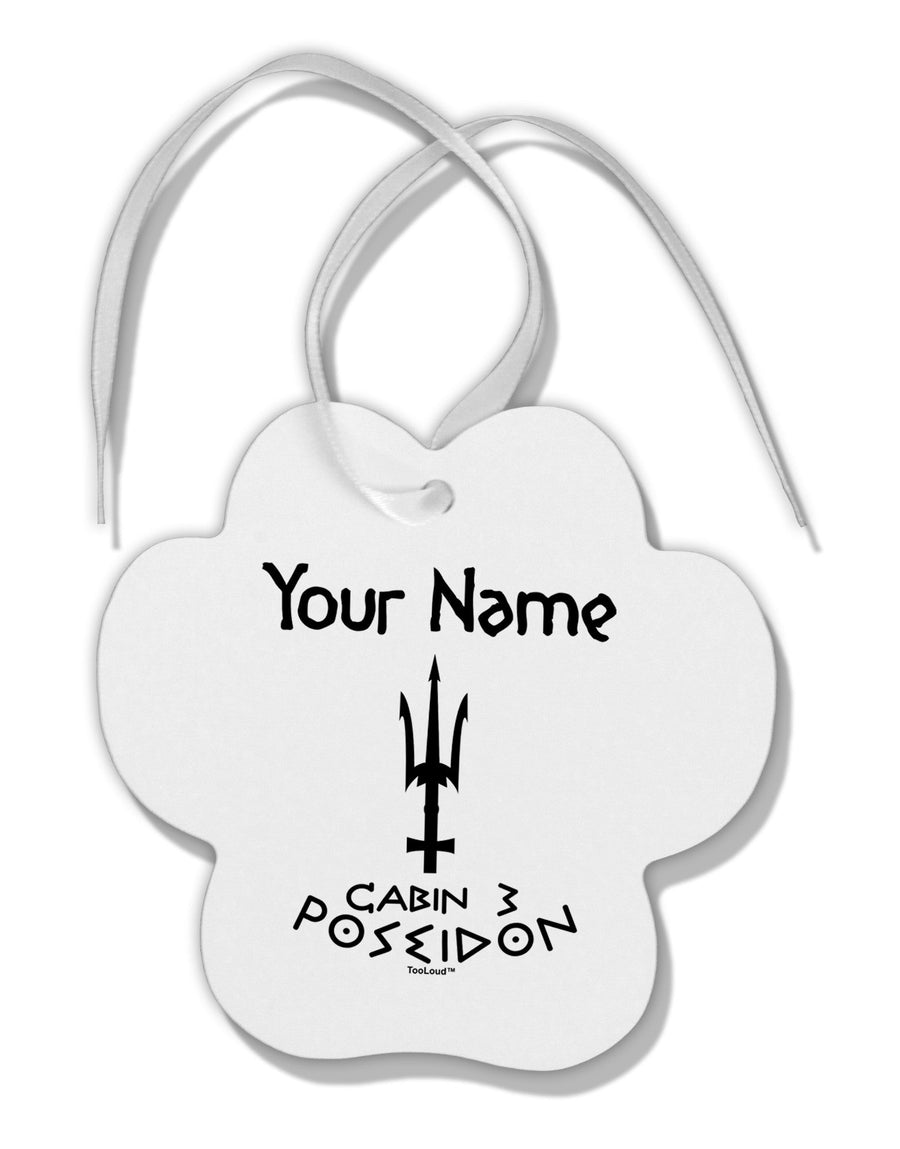 Personalized Cabin 3 Poseidon Paw Print Shaped Ornament-Ornament-TooLoud-White-Davson Sales