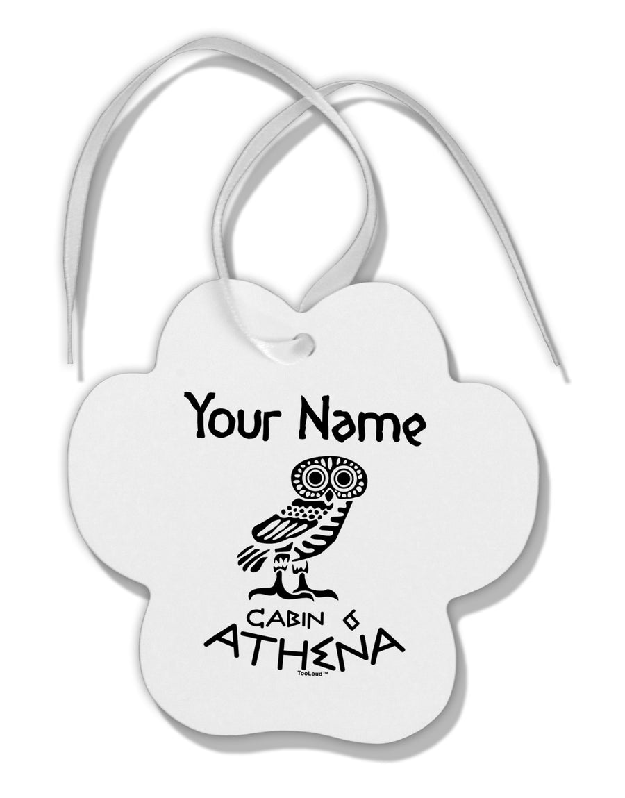 Personalized Cabin 6 Athena Paw Print Shaped Ornament by TooLoud-Ornament-TooLoud-White-Davson Sales