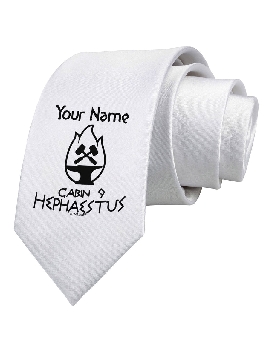 Personalized Cabin 9 Hephaestus Printed White Necktie