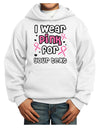 Personalized I Wear Pink for -Name- Breast Cancer Awareness Youth Hoodie Pullover Sweatshirt-Youth Hoodie-TooLoud-White-XS-Davson Sales