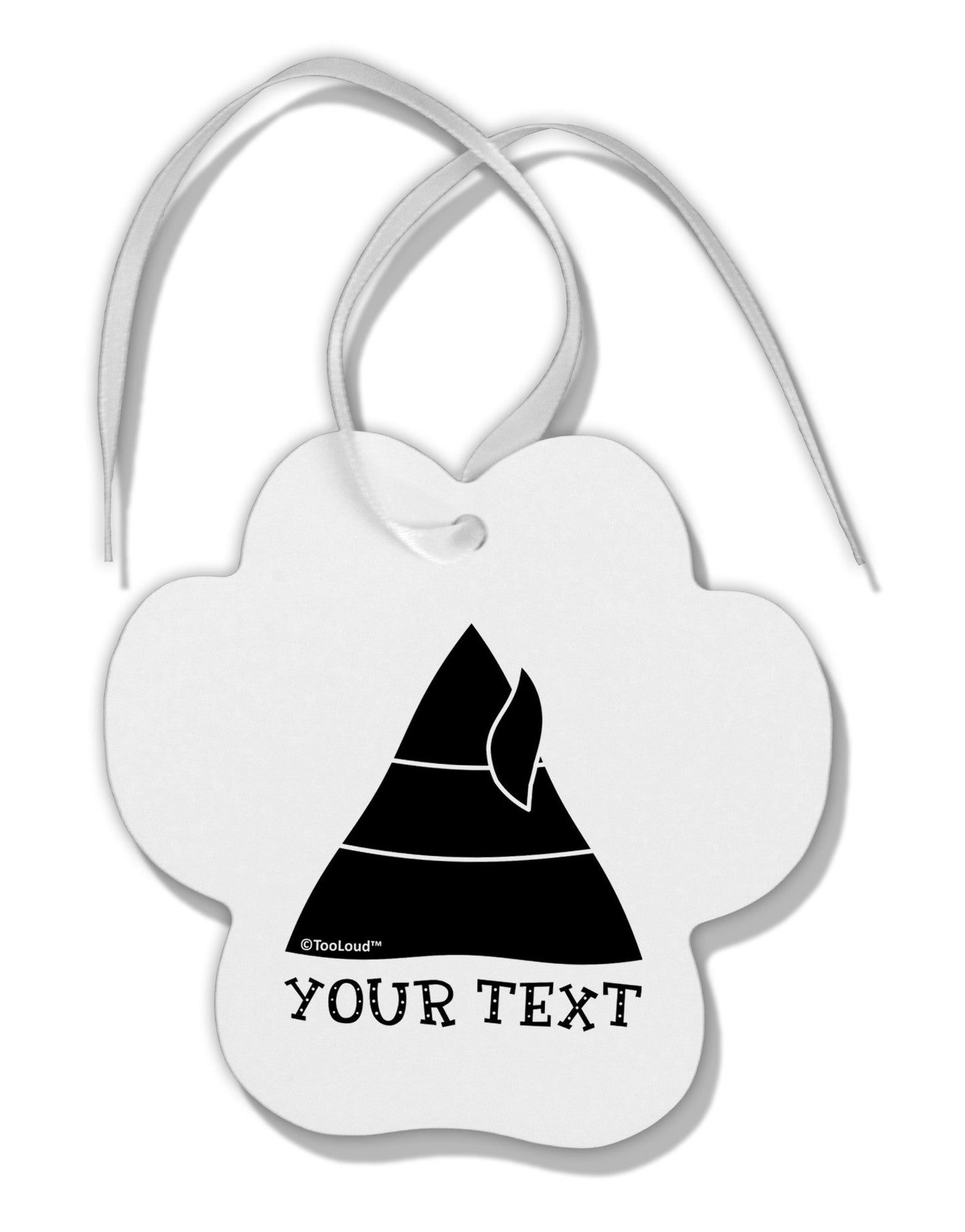 Personalized Matching Elf Family Design - Your Text Paw Print Shaped Ornament-Ornament-TooLoud-White-Davson Sales