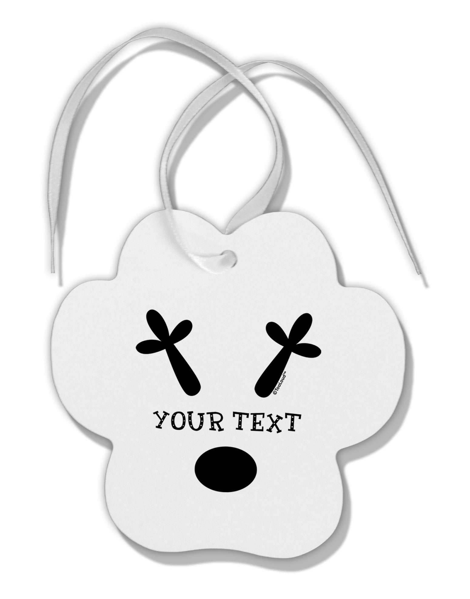 Personalized Matching Reindeer Family Design - Your Text Paw Print Shaped Ornament-Ornament-TooLoud-White-Davson Sales