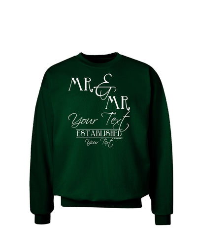 Personalized Mr and Mr -Name- Established -Date- Design Adult Dark Sweatshirt-Sweatshirts-TooLoud-Deep-Forest-Green-Small-Davson Sales