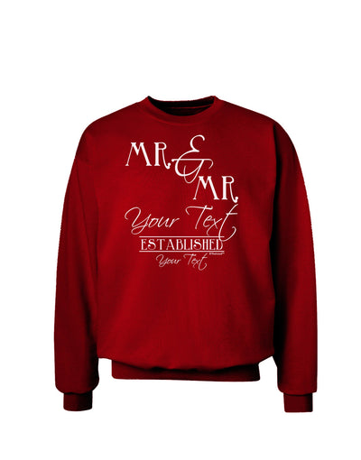 Personalized Mr and Mr -Name- Established -Date- Design Adult Dark Sweatshirt-Sweatshirts-TooLoud-Deep-Red-Small-Davson Sales