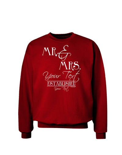 Personalized Mr and Mrs -Name- Established -Date- Design Adult Dark Sweatshirt-Sweatshirts-TooLoud-Deep-Red-Small-Davson Sales