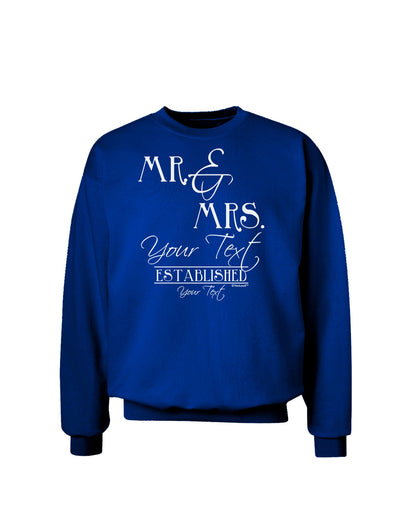 Personalized Mr and Mrs -Name- Established -Date- Design Adult Dark Sweatshirt-Sweatshirts-TooLoud-Deep-Royal-Blue-Small-Davson Sales