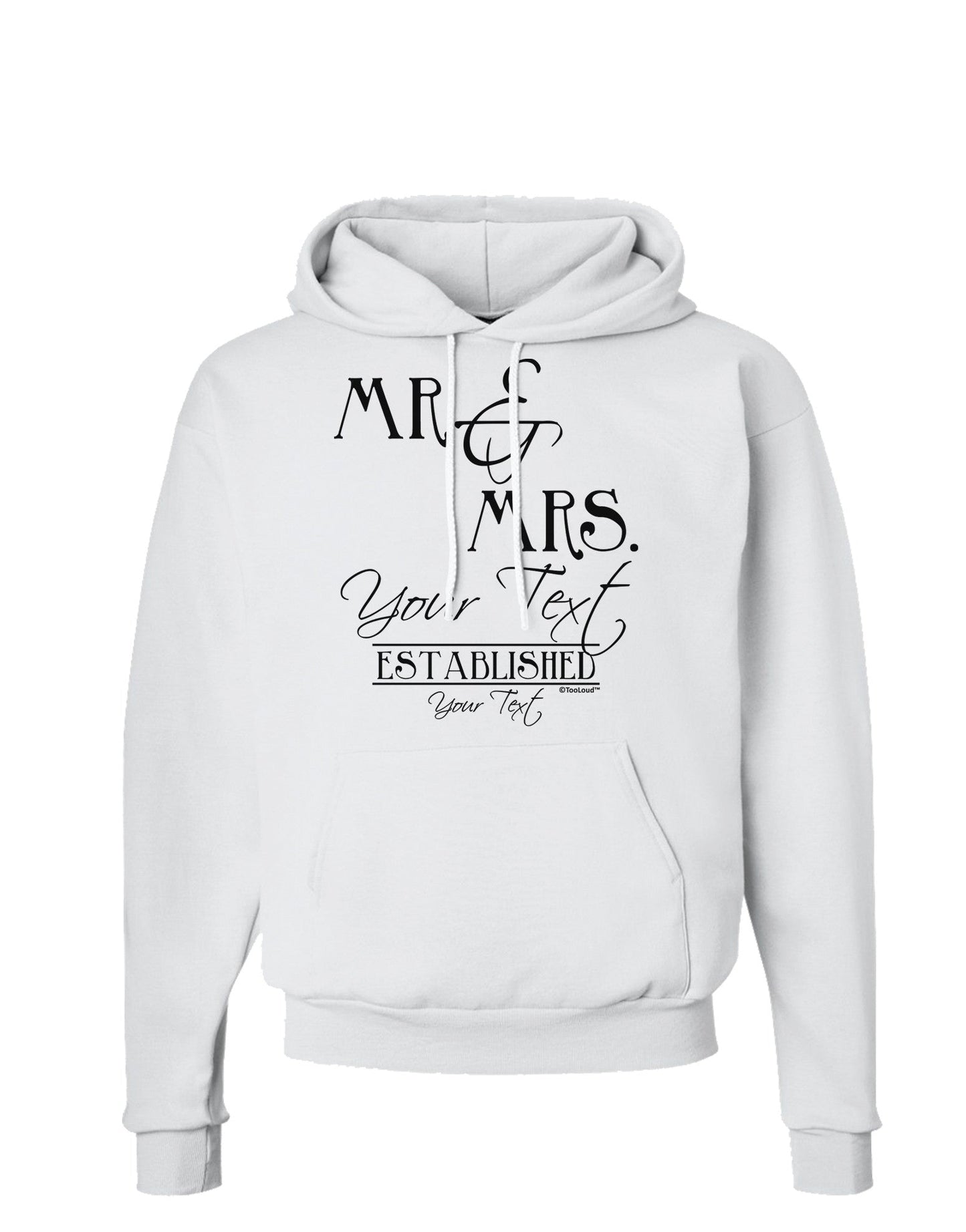 Personalized Mr and Mrs -Name- Established -Date- Design Hoodie Sweatshirt-Hoodie-TooLoud-White-Small-Davson Sales