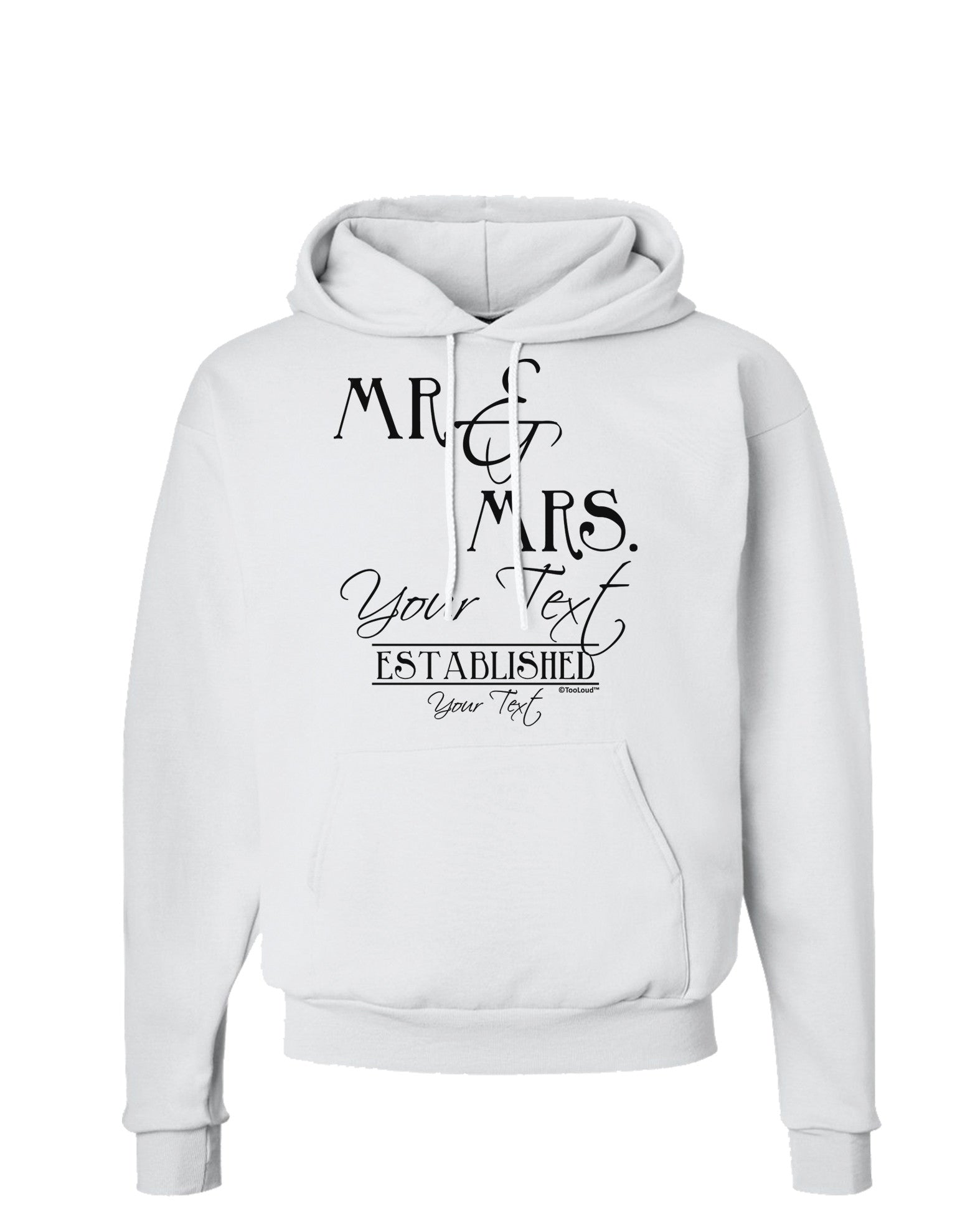 Personalized Mr and Mrs -Name- Established -Date- Design Hoodie Sweatshirt-Hoodie-TooLoud-White-Small-Davson Sales