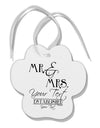 Personalized Mr and Mrs -Name- Established -Date- Design Paw Print Shaped Ornament-Ornament-TooLoud-White-Davson Sales