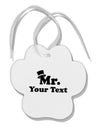 Personalized Mr Classy Paw Print Shaped Ornament by TooLoud-Ornament-TooLoud-White-Davson Sales