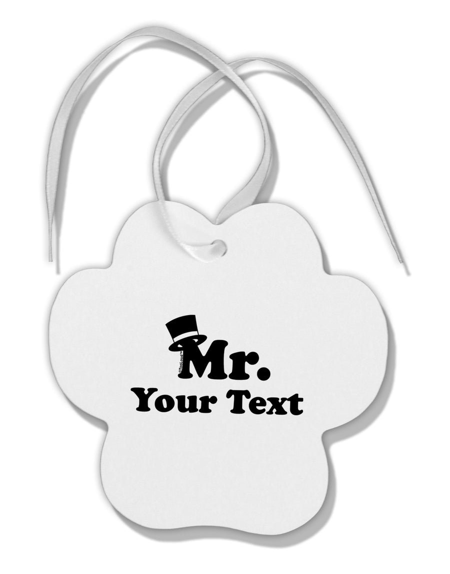 Personalized Mr Classy Paw Print Shaped Ornament by TooLoud-Ornament-TooLoud-White-Davson Sales