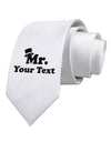 Personalized Mr Classy Printed White Necktie by TooLoud