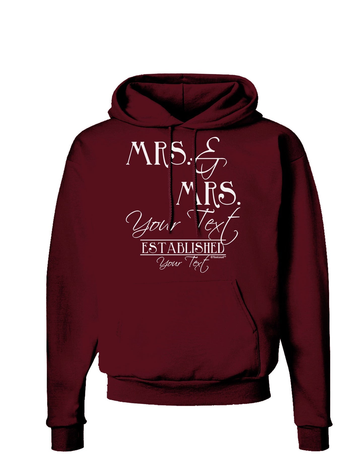 Personalized Mrs and Mrs Lesbian Wedding - Name- Established -Date- Design Dark Hoodie Sweatshirt-Hoodie-TooLoud-Maroon-Small-Davson Sales