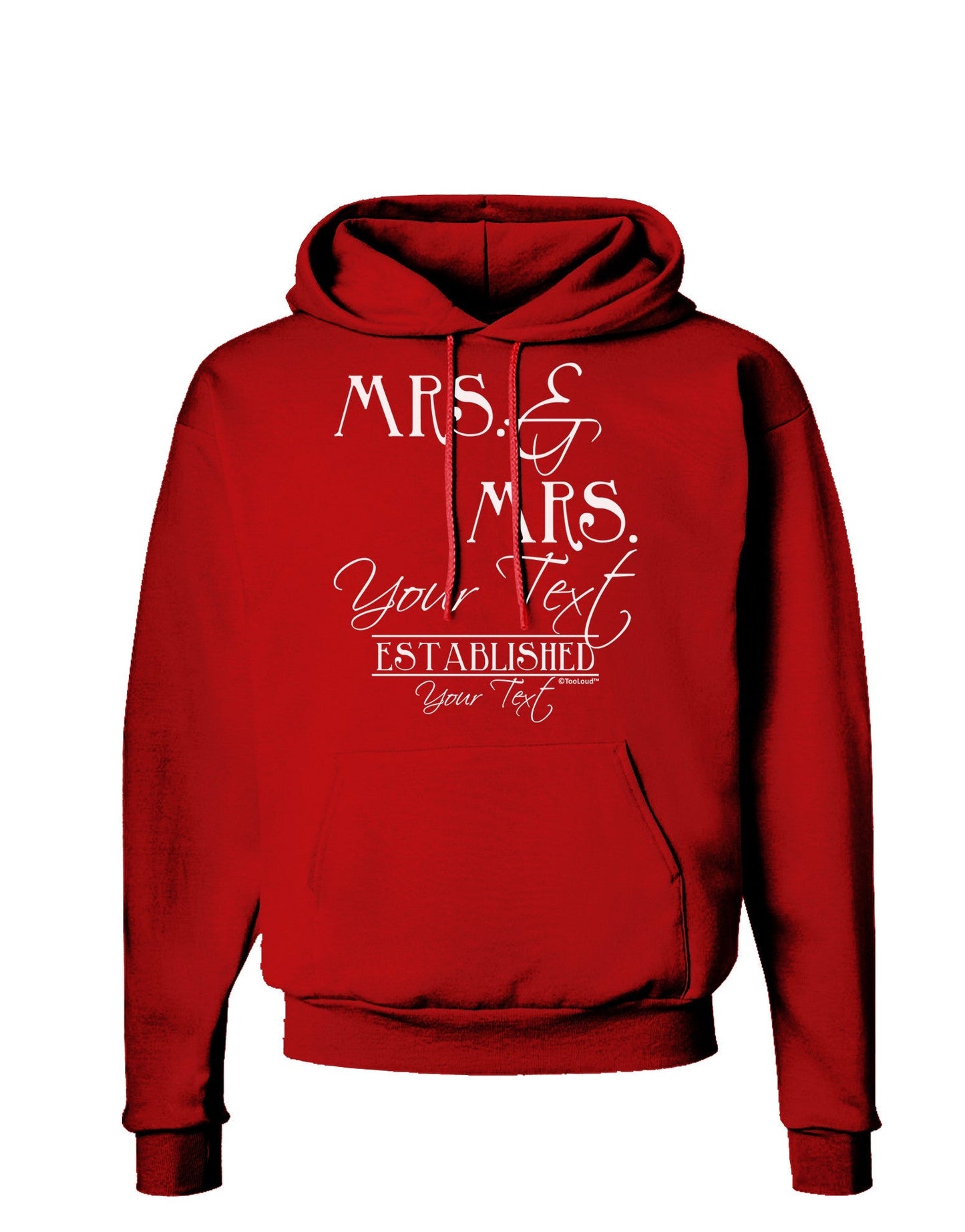 Personalized Mrs and Mrs Lesbian Wedding - Name- Established -Date- Design Dark Hoodie Sweatshirt-Hoodie-TooLoud-Red-Small-Davson Sales