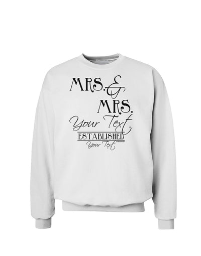 Personalized Mrs and Mrs -Name- Established -Date- Design Sweatshirt-Sweatshirts-TooLoud-White-Small-Davson Sales