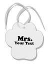 Personalized Mrs Classy Paw Print Shaped Ornament by TooLoud-Ornament-TooLoud-White-Davson Sales