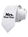 Personalized Mrs Classy Printed White Necktie by TooLoud