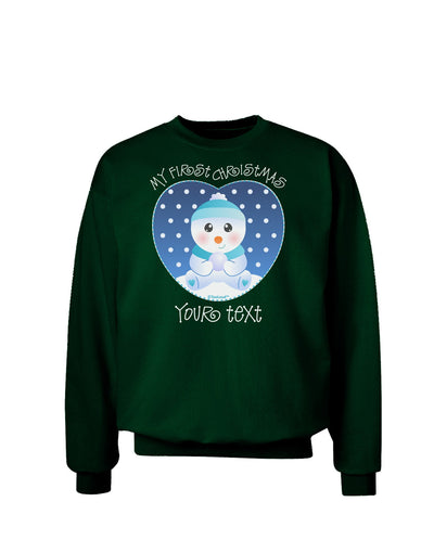 Personalized My First Christmas Snowbaby Blue Adult Dark Sweatshirt-Sweatshirts-TooLoud-Deep-Forest-Green-Small-Davson Sales