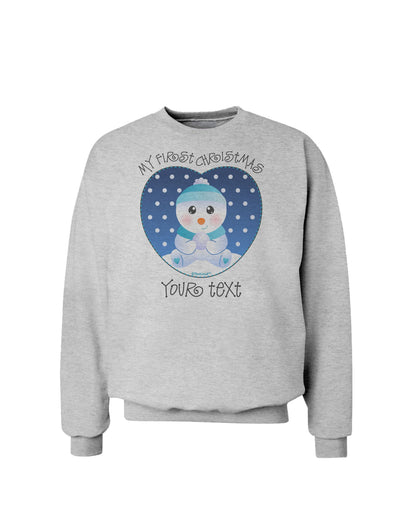Personalized My First Christmas Snowbaby Blue Sweatshirt-Sweatshirts-TooLoud-AshGray-Small-Davson Sales