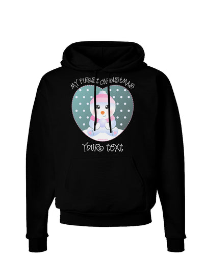 Personalized My First Christmas Snowbaby Girl Dark Hoodie Sweatshirt-Hoodie-TooLoud-Black-Small-Davson Sales