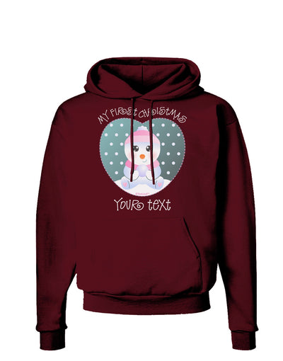 Personalized My First Christmas Snowbaby Girl Dark Hoodie Sweatshirt-Hoodie-TooLoud-Maroon-Small-Davson Sales