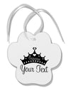 Personalized Princess -Name- Design Paw Print Shaped Ornament-Ornament-TooLoud-White-Davson Sales