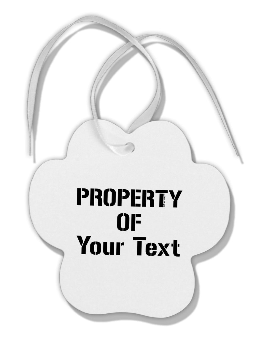 Personalized Property Of Paw Print Shaped Ornament-Ornament-TooLoud-White-Davson Sales