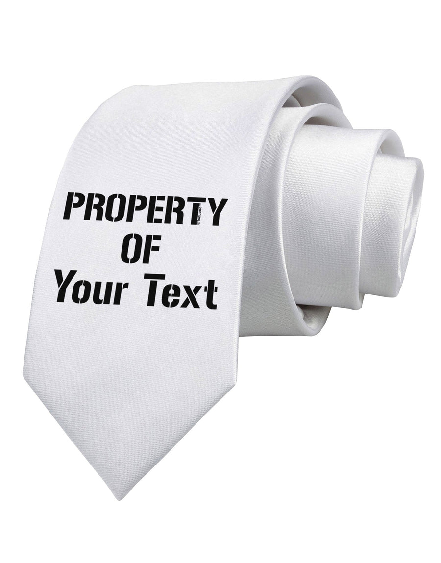 Personalized Property Of Printed White Necktie