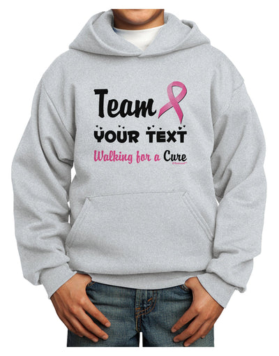 Personalized Team -Name- Breast Cancer Walk - Walking for a Cure Youth Hoodie Pullover Sweatshirt-Youth Hoodie-TooLoud-Ash-XS-Davson Sales