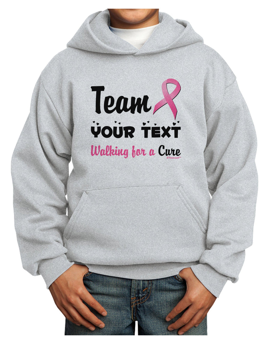 Personalized Team -Name- Breast Cancer Walk - Walking for a Cure Youth Hoodie Pullover Sweatshirt-Youth Hoodie-TooLoud-White-XS-Davson Sales