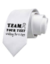 Personalized Team -Name- Walking for a Cure Printed White Necktie