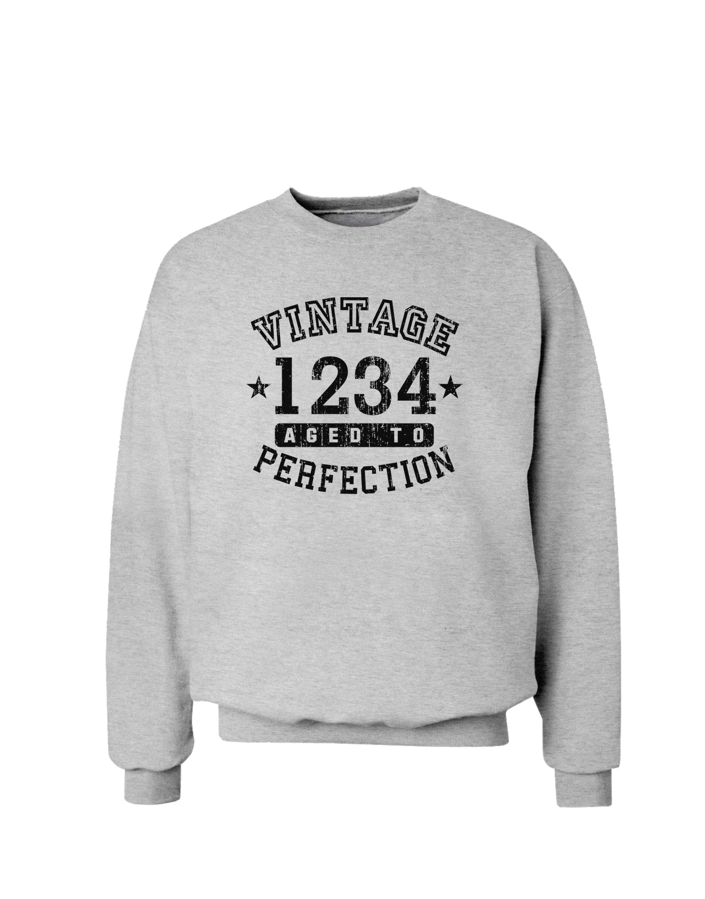 Personalized Vintage Birth Year Distressed Sweatshirt by TooLoud-Sweatshirts-TooLoud-AshGray-Small-Davson Sales