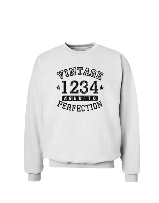 Personalized Vintage Birth Year Distressed Sweatshirt by TooLoud-Sweatshirts-TooLoud-White-Small-Davson Sales