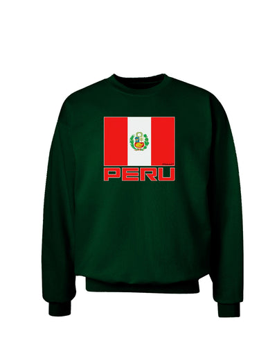 Peru Flag Dark Adult Dark Sweatshirt-Sweatshirt-TooLoud-Deep-Forest-Green-Small-Davson Sales