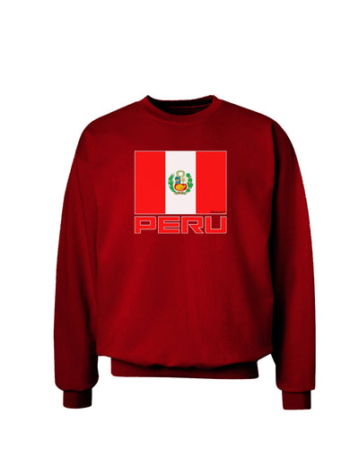 Peru Flag Dark Adult Dark Sweatshirt-Sweatshirt-TooLoud-Deep-Red-Small-Davson Sales