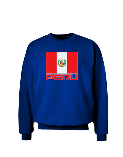 Peru Flag Dark Adult Dark Sweatshirt-Sweatshirt-TooLoud-Deep-Royal-Blue-Small-Davson Sales