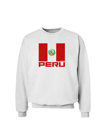 Peru Flag Sweatshirt-Sweatshirt-TooLoud-White-Small-Davson Sales