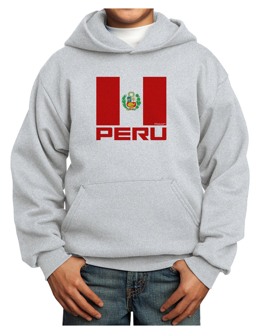 Peru Flag Youth Hoodie Pullover Sweatshirt-Youth Hoodie-TooLoud-White-XS-Davson Sales