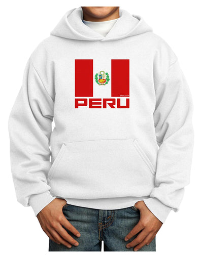 Peru Flag Youth Hoodie Pullover Sweatshirt-Youth Hoodie-TooLoud-White-XS-Davson Sales