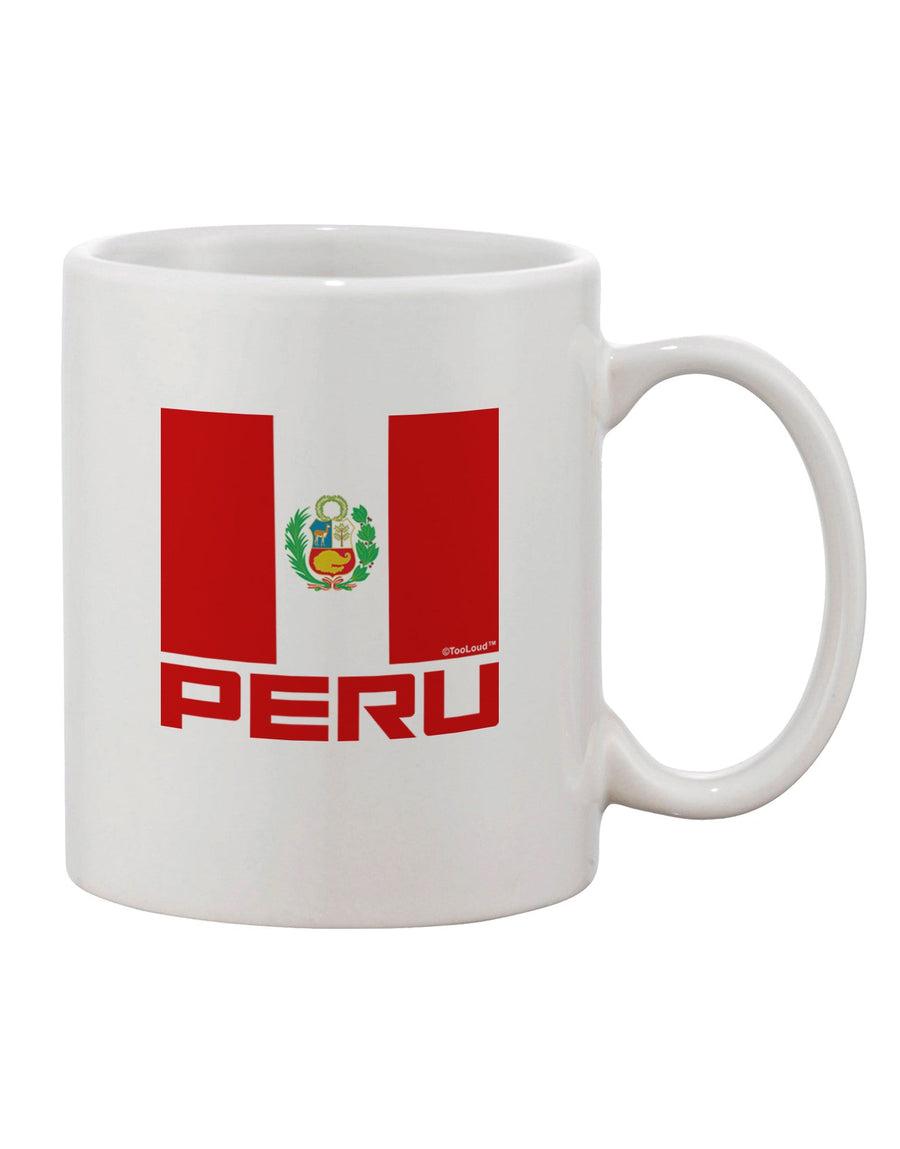 Peruvian Flag Adorned 11 oz Coffee Mug - TooLoud-11 OZ Coffee Mug-TooLoud-White-Davson Sales