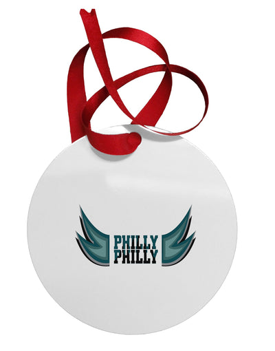 Philly Philly Funny Beer Drinking Circular Metal Ornament by TooLoud-Ornament-TooLoud-White-Davson Sales