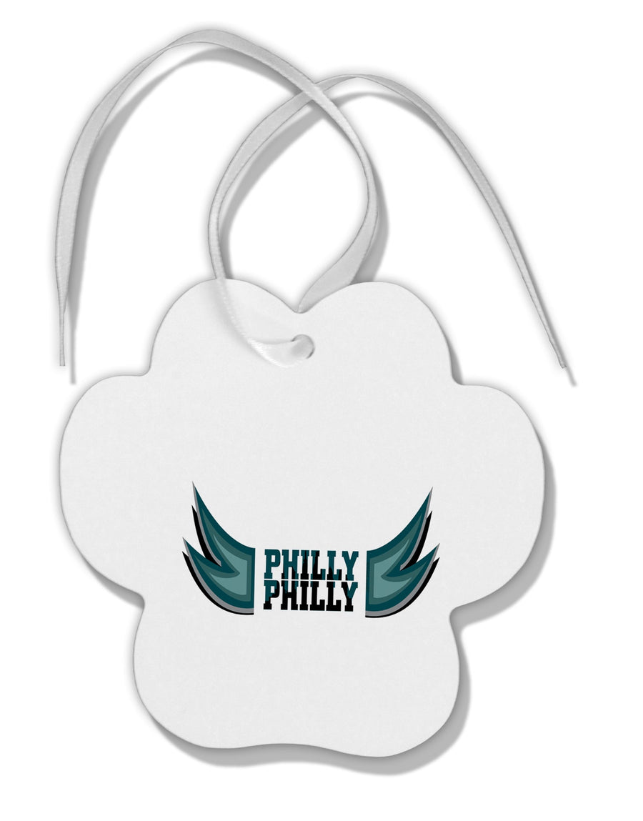 Philly Philly Funny Beer Drinking Paw Print Shaped Ornament by TooLoud-Ornament-TooLoud-White-Davson Sales