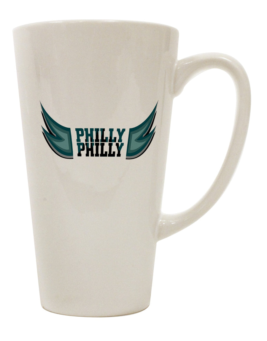 Philly Philly Hilarious Beer Drinking 16 Ounce Conical Latte Coffee Mug - Expertly Crafted by TooLoud-Conical Latte Mug-TooLoud-White-Davson Sales