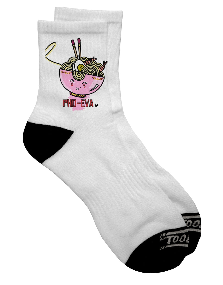 Pho Eva Pink Pho Bowl Adult Short Socks - A Perfect Match for Your Ecommerce Collection-Socks-TooLoud-White-Ladies-4-6-Davson Sales